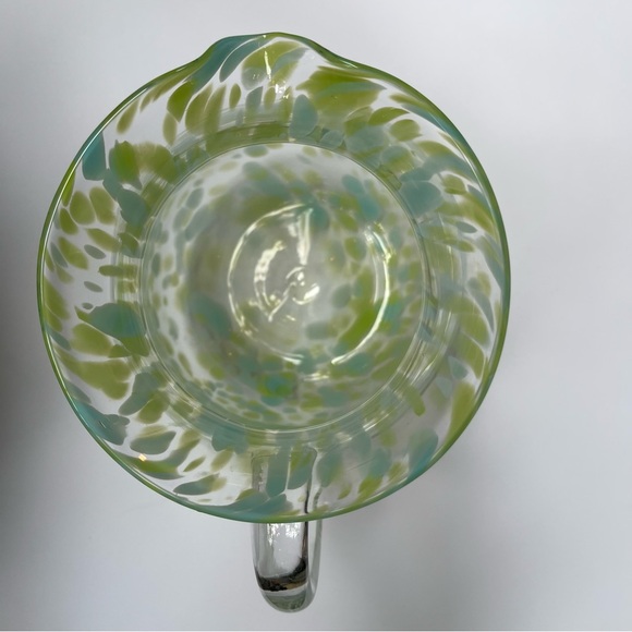Elegant Murano Glass Pitcher Green / Blue / Clear, 9” Tall - Picture 5 of 9
